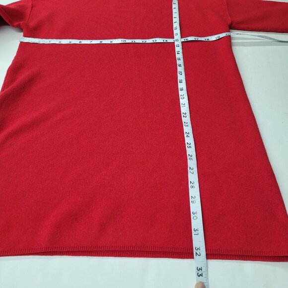 Pomander Place Vivianne Dress Womens S Red‎ Shimmer Turtleneck 3/4 Sleeve Mini - Picture 11 of 13